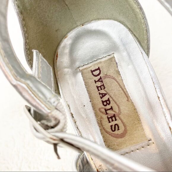 Dyeables Amber Silver Glitter Sandals Heels Sz 7.5B - Picture 5 of 9